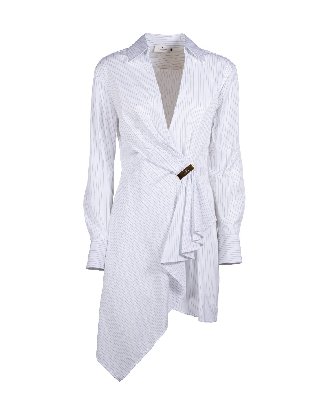 shop ELISABETTA FRANCHI  Abito: Elisabetta Franchi shirt dress in popeline con dettaglio gioiello.
Dettaglio in metallo dorato con logo.
Bottoni sui polsi.
Zip invisibile sul fianco.
Vestibilità Slim.
Composizione: 100%Cotone.
Made in Italy.. AB72551E2-DL6 number 1247419